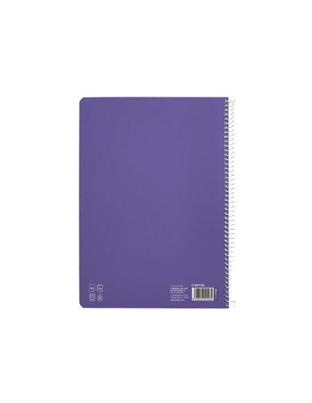 Cuaderno Espiral Liderpapel Din A4 Pautaguia Tapa Dura 80H 90 Gr Cuadro Pautado 2,5Mm Color Lila