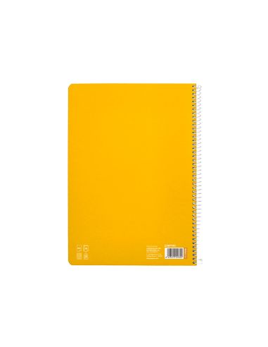 Cuaderno Espiral Liderpapel A4 Pautaguia Tapa Dura 80H 90 Gr Cuadro Pautado 3Mm Color Amarillo