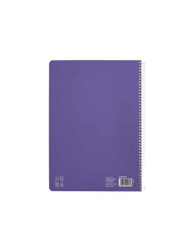 Cuaderno Espiral Liderpapel A4 Pautaguia Tapa Dura 80H 90 Gr Cuadro Pautado 3Mm Color Lila