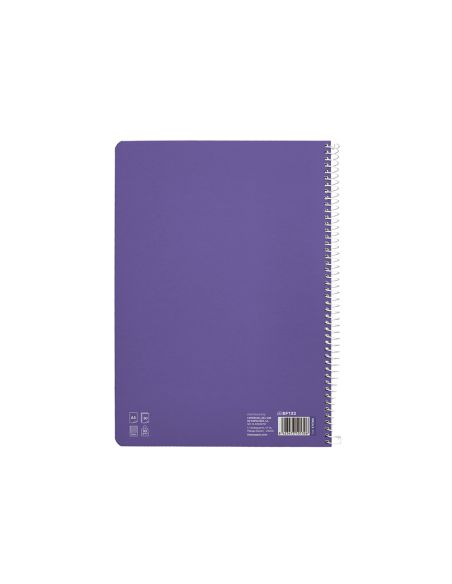 Cuaderno Espiral Liderpapel A4 Pautaguia Tapa Dura 80H 90 Gr Cuadro Pautado 3Mm Color Lila