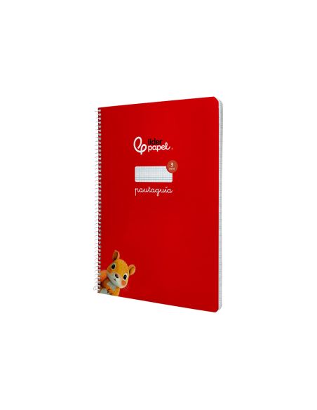 Cuaderno Espiral Liderpapel A4 A4 Pautaguia Tapa Dura 80H 90 Gr Cuadro Pautado 3Mm Color Rojo