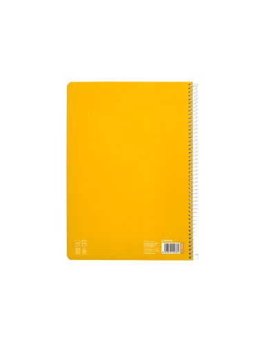 Cuaderno Espiral Liderpapel A4 Pautaguia Tapa Dura 80H 90Gr Cuadro Pautado 4Mm Color Amarillo