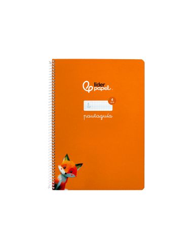 Cuaderno Espiral Liderpapel A4 Pautaguia Tapa Dura 80H 90Gr Cuadro Pautado 4Mm Color Naranja