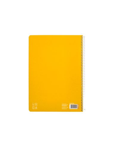 Cuaderno Espiral Liderpapel A4 Pautaguia Tapa Dura 80H 90Gr Cuadro Pautado 5Mm Color Amarillo