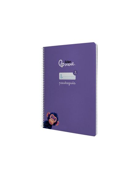 Cuaderno Espiral Liderpapel A4 Pautaguia Tapa Dura 80H 90Gr Cuadro Pautado 5Mm Color Lila|Libreriasalesiana