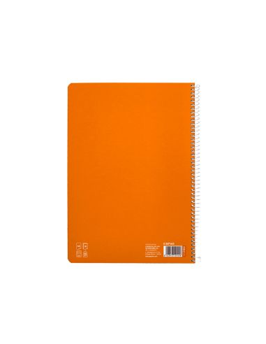 Cuaderno Espiral Liderpapel A4 Pautaguia Tapa Dura 80H 90Gr Cuadro Pautado 5Mm Color Naranja