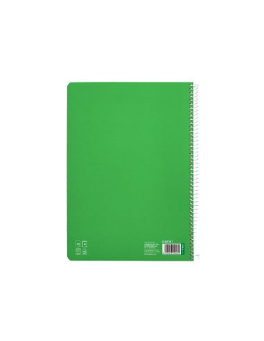 Cuaderno Espiral Liderpapel A4 Pautaguia Tapa Dura 80H 90Gr Cuadro Pautado 5Mm Color Verde