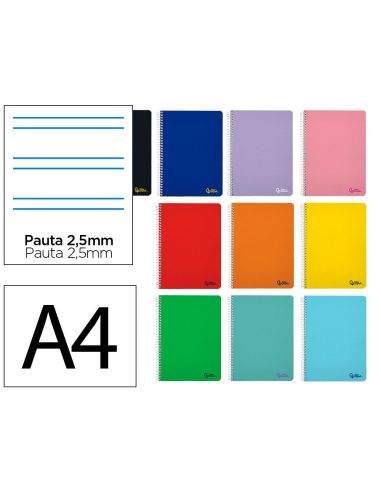 Cuaderno Espiral Liderpapel A4 Smart Tapa Blanda 80H 75Gr Pauta 2,5Mm Con Margen Colores Surtidos|Libreriasalesiana