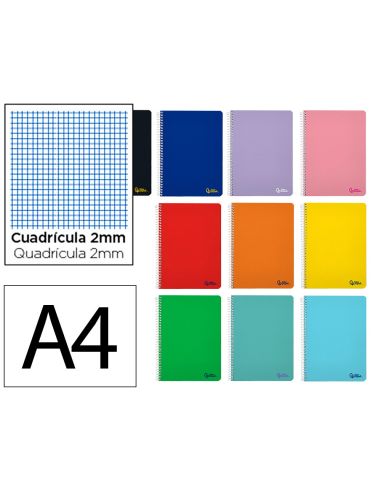Cuaderno Espiral Liderpapel A4 Smart Tapa Blanda 80H 75Gr Milimetrado 2Mm Colores Surtidos