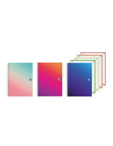 Cuaderno Espiral Oxford Europeanbook 4 Tapa Extradura Din A5+ 120 Hojas Cuadro 5 Mm Kangoo Gradient