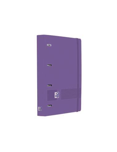 Carpeta 4 Anillas Oxford Europeanbinder Live&Go Tapa Polifoam Din A4 + Recambio 120 Hojas Cuadro 5 Mm Lila