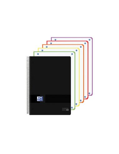 Cuaderno Espiral Oxford Europeanbook 5 Tapa Plastico Din A4+ 120 Hojas Cuadro 5 Mm Color Negro