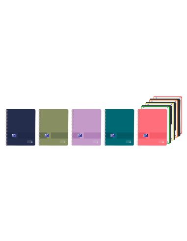 Cuaderno Espiral Oxford Europeanbook 4 Live&Go Tapa Plastico Din A4+ 120 Hojas Cuadro 5 Mm Con Separadores