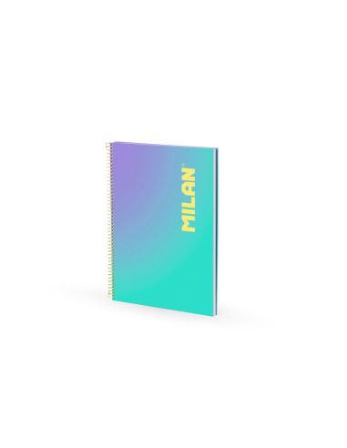Cuaderno espiral milan coleccion sunset din a4 tapa dura 90 hojas 95 gr cuadricula 5 mm verde|Libreriasalesiana
