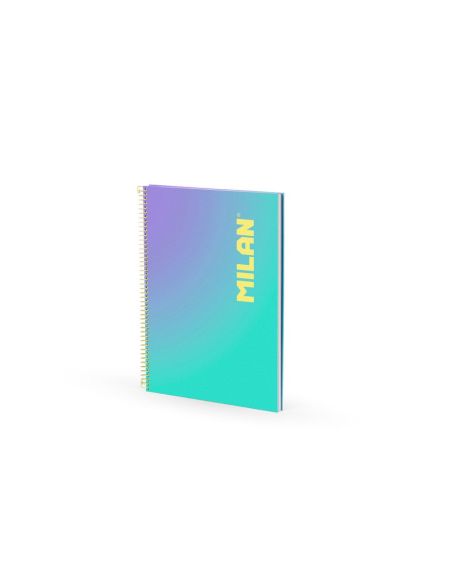 Cuaderno espiral milan coleccion sunset din a4 tapa dura 90 hojas 95 gr cuadricula 5 mm verde|Libreriasalesiana