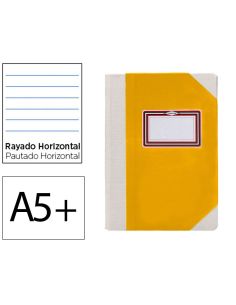 Libro Cartone Cosido Fernandes Flecha Din A5+ Rayado Horizontal 50 Hojas 100 Gr Amarillo