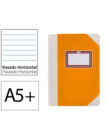 Libro Cartone Cosido Fernandes Flecha Din A5+ Rayado Horizontal 50 Hojas 100 Gr Naranja