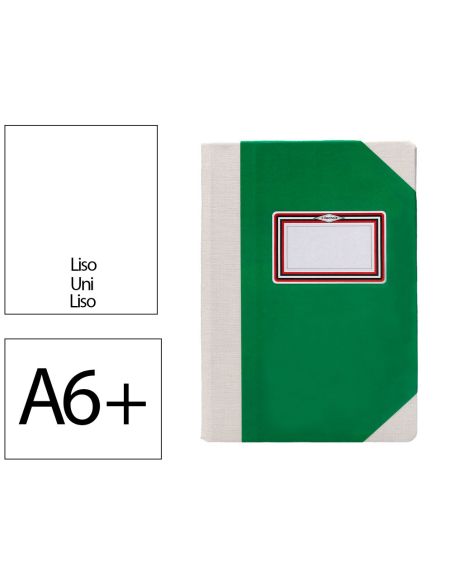 Libro Cartone Cosido Fernandes Flecha Din A6+ Liso 50 Hojas 100 Gr Verde