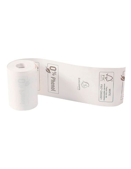Rollo Sumadora Exacompta Termico Para Tpv 57 Mm X 40 Mm 55 G/M2 Fsc Sin Bisfenol A Ni Plastico