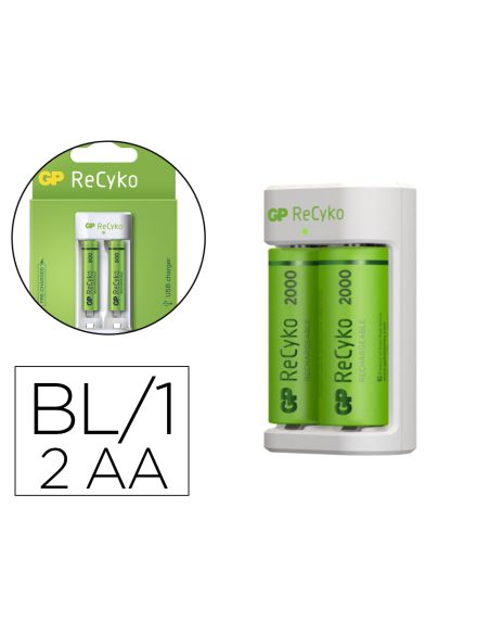 Cargador De Pilas Recargables Gp Aa/Aaa Incluye 2 Pilas Aa 2100 Mah