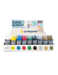 Pintura La Pajarita Super Acrilica Bote 60 Ml Expositor De Sobremesa 54 Unidades Colores Surtidos 2