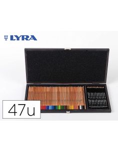 Set Dibujo Lyra Estuche De Madera Con 47 Piezas Surtidas