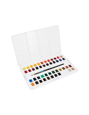 Acuarela Daler Rowney Aquafine Caja Metalica De 48 Colores Surtidos Con Pincel