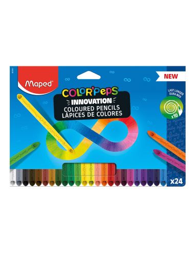 Lapices De Colores Maped Color Peps Infinity Caja De 24 Colores Surtidos