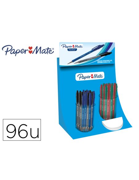 Boligrafo Flexgrip Retractil Expositor De 96 Unidades Colores Surtidos