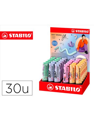 Rotulador Stabilo Boss Fluorescente Original Pastel By Ju Schnee Expositor De 30 Unidades Colores Surtidos