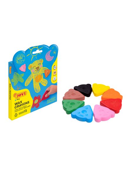 Lapices De Cera Jovi My First Crayon Forma De Oso Caja De 8 Unidades Colores Surtidos