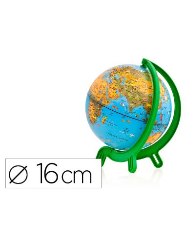 Globo Terraqueo Nova Rico Mini Giacomino Base De Plastico Alta Resistencia 16 Cm Diametro