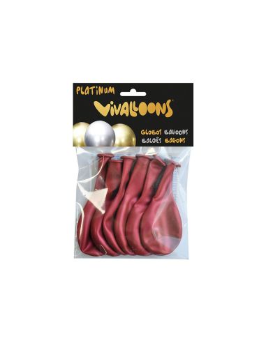 Globo 100% Latex Biodegradable Rojo Medianoche Blister De 6 Unidades|Libreriasalesiana