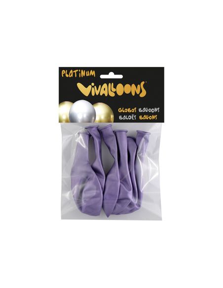 Globo 100% Latex Biodegradable Lila Blister De 6 Unidades
