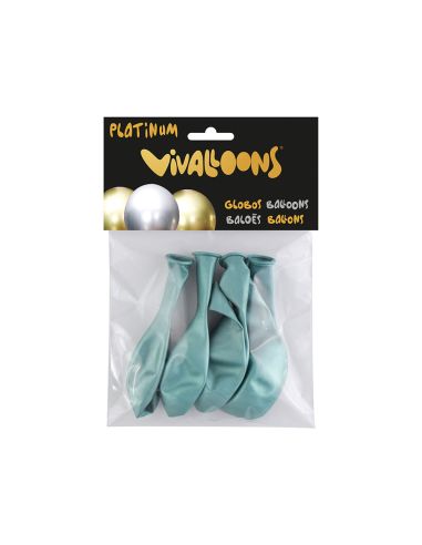 Globo 100% Latex Biodegradable Verde Esmeralda Blister De 6 Unidades