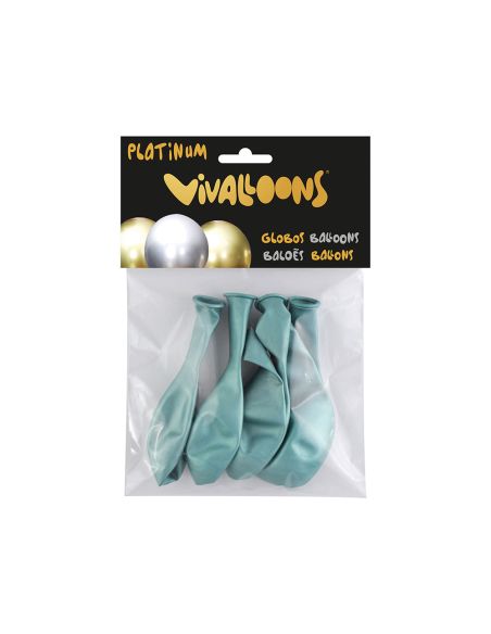 Globo 100% Latex Biodegradable Verde Esmeralda Blister De 6 Unidades