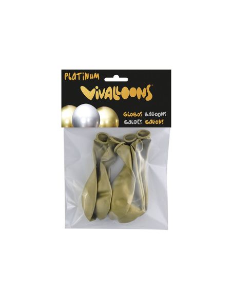 Globo 100% Latex Biodegradable Oro Blister De 6 Unidades|Libreriasalesiana