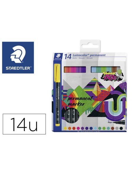 Rotulador Staedtler Lumocolor Retroproyeccion Punta De Fibra Permanente 317 Caja De 14 Unidades Colores Surtidos