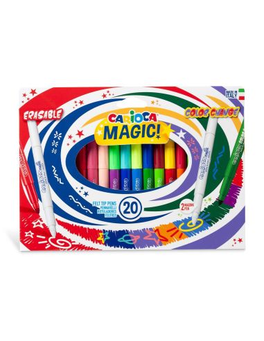 Rotulador Carioca Magic Borrable Caja De 20 Unidades Colores Surtidos