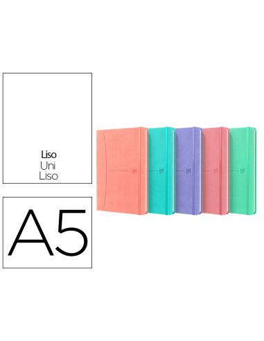Cuaderno Oxford Cosida Tapa Extradura Din A5 80 Hojas Liso Colores Pastel Surtidos