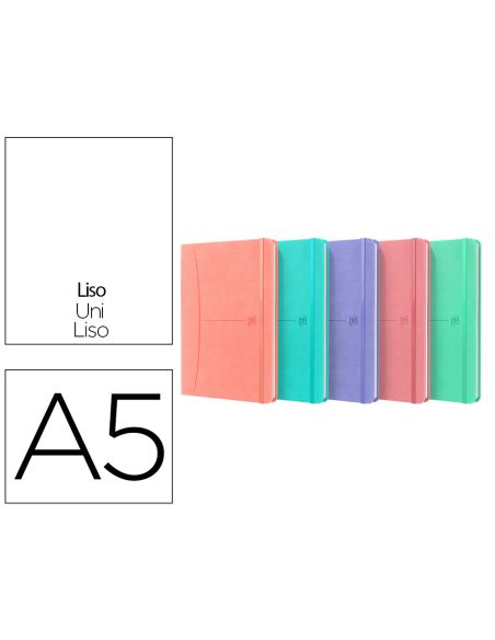 Cuaderno Oxford Cosida Tapa Extradura Din A5 80 Hojas Liso Colores Pastel Surtidos
