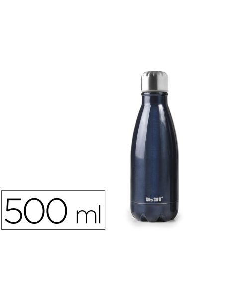 Botella Portaliquidos Ibili Acero Inoxidable Termo Color Azul Capacidad 500 Ml
