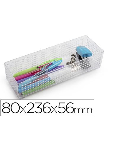 Organizador De Sobremesa Plasticforte Transparente N 3 80X236X56 Mm