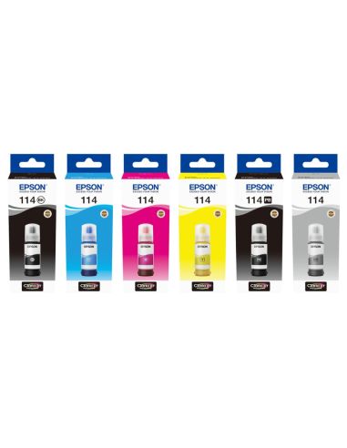 Tinta Epson T114 Eco Tank Et-8500 / 8550 Amarillo Botella 70 Ml