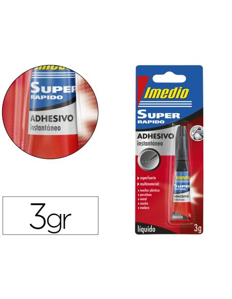 Pegamento Imedio Super Rapido Adhesivo Instantaneo Bote De 3 Gr