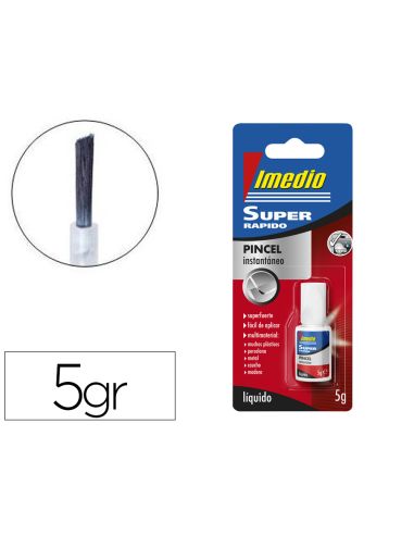 Pegamento Imedio Super Rapido Adhesivo Instantaneo Pincel Bote De 5 Gr