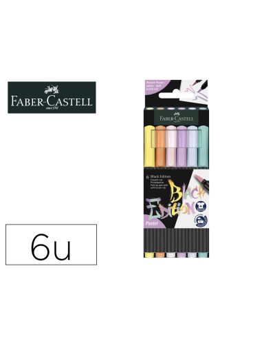 Rotulador Faber Castell Edicion Black Punta De Pincel Pastel Caja De 6 Unidades Colores Surtidos