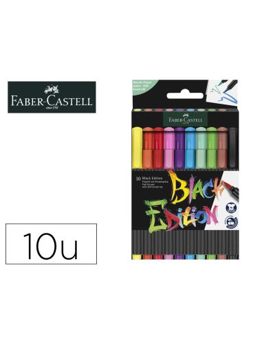 Rotulador Faber Castell Edicion Black Punta De Pincel Caja De 10 Unidades Colores Surtidos