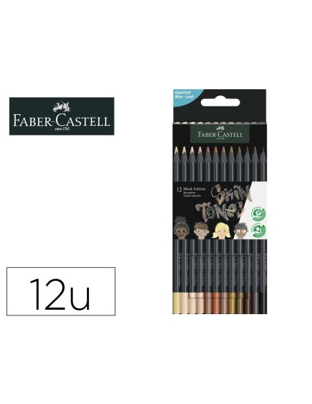 Lapices De Colores Faber Castell Black Edition Tonos De Piel Caja De 12 Unidades Colores Surtidos