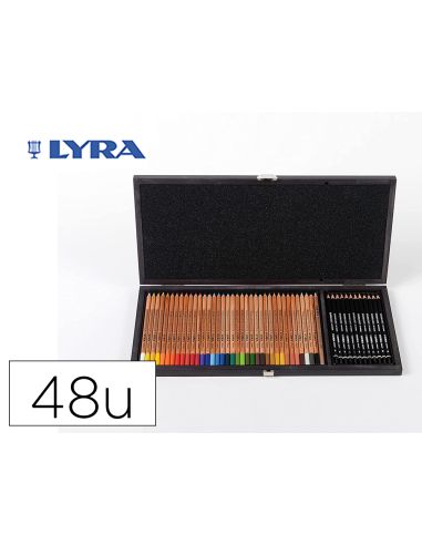 Lapices De Colores Lyra Rembrandt Polycolor 36 Olores Surtidos + 12 Lapices De Grafito En Maletin De Madera